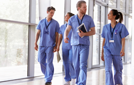 Medical Laundry Hospital Staff In Hall 02 600X600
